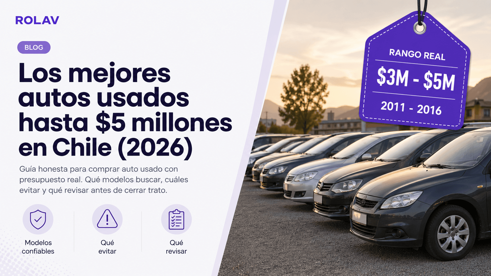 Los mejores autos usados hasta $5 millones en Chile (2026)